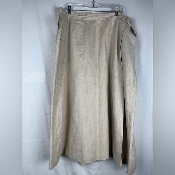 Chic Beige A-Line Women's Skirt 100% linen - Picture 1 of 7